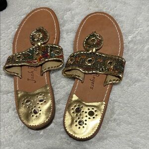 Jack Rogers Gold and Multicolor Sandals